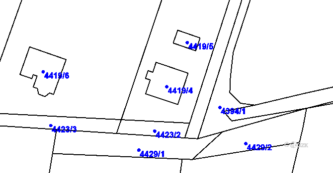 Parcela st. 4419/4 v KÚ Dětmarovice, Katastrální mapa