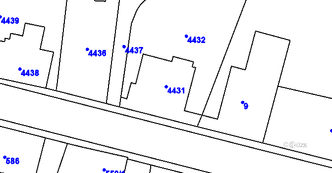 Parcela st. 4431 v KÚ Dětmarovice, Katastrální mapa