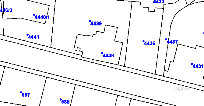 Parcela st. 4438 v KÚ Dětmarovice, Katastrální mapa