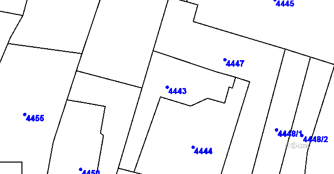 Parcela st. 4443 v KÚ Dětmarovice, Katastrální mapa
