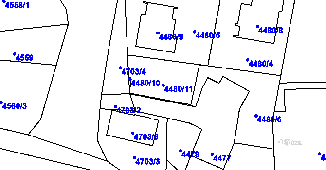 Parcela st. 4480/11 v KÚ Dětmarovice, Katastrální mapa