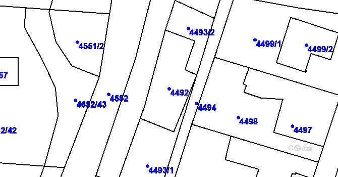 Parcela st. 4492 v KÚ Dětmarovice, Katastrální mapa
