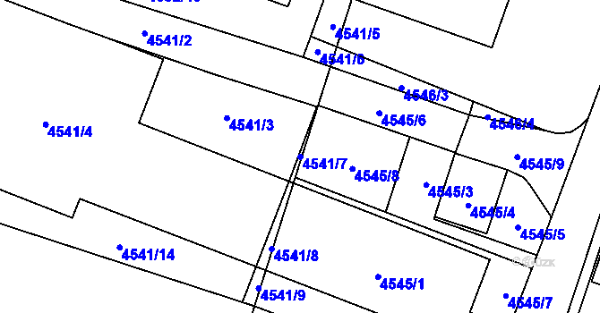 Parcela st. 4541/7 v KÚ Dětmarovice, Katastrální mapa