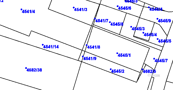Parcela st. 4541/8 v KÚ Dětmarovice, Katastrální mapa