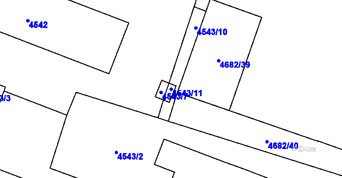 Parcela st. 4543/11 v KÚ Dětmarovice, Katastrální mapa