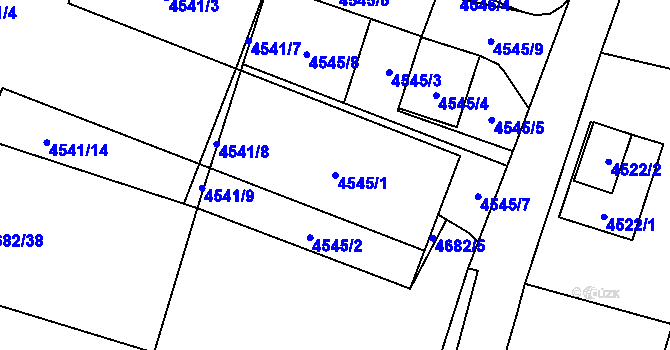 Parcela st. 4545/1 v KÚ Dětmarovice, Katastrální mapa