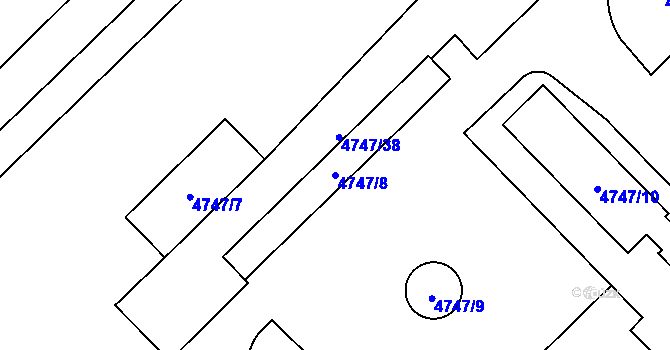 Parcela st. 4747/8 v KÚ Dětmarovice, Katastrální mapa