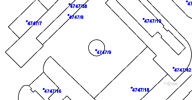 Parcela st. 4747/9 v KÚ Dětmarovice, Katastrální mapa