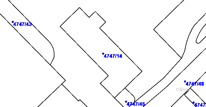 Parcela st. 4747/14 v KÚ Dětmarovice, Katastrální mapa