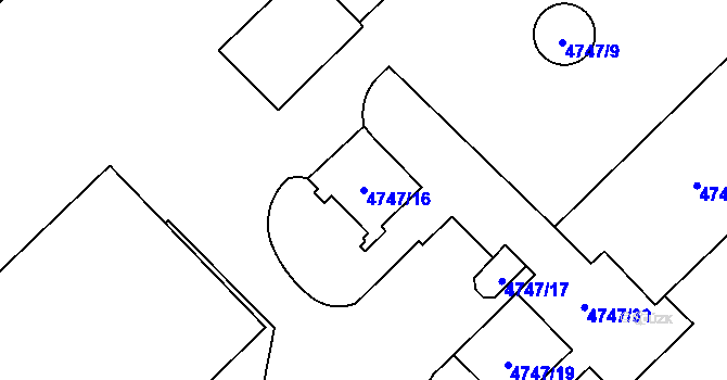 Parcela st. 4747/16 v KÚ Dětmarovice, Katastrální mapa