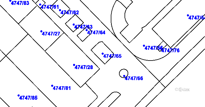 Parcela st. 4747/65 v KÚ Dětmarovice, Katastrální mapa