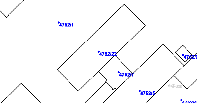 Parcela st. 4752/22 v KÚ Dětmarovice, Katastrální mapa