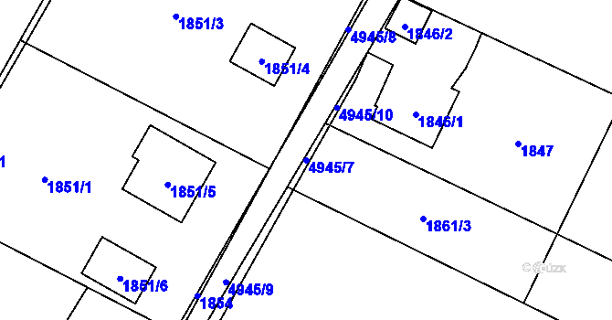 Parcela st. 4945/7 v KÚ Dětmarovice, Katastrální mapa