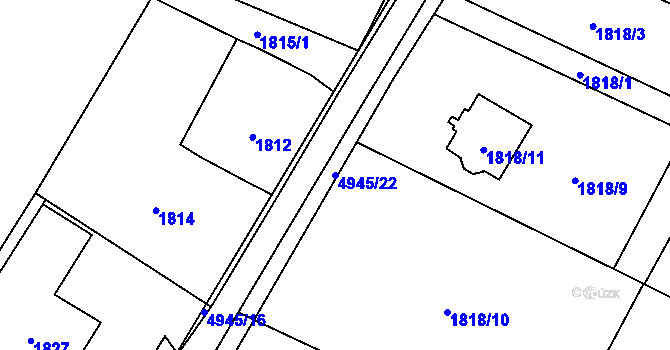 Parcela st. 4945/22 v KÚ Dětmarovice, Katastrální mapa
