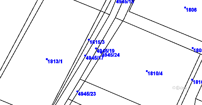 Parcela st. 4945/24 v KÚ Dětmarovice, Katastrální mapa