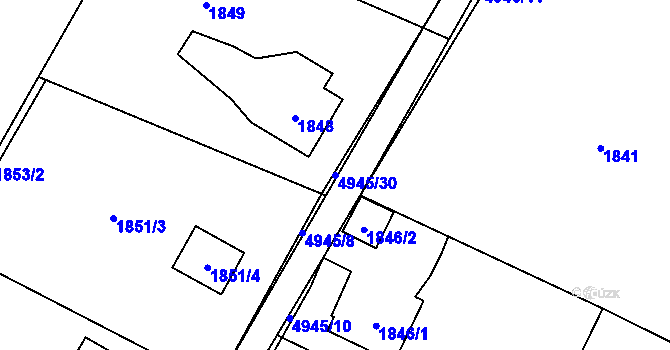 Parcela st. 4945/30 v KÚ Dětmarovice, Katastrální mapa