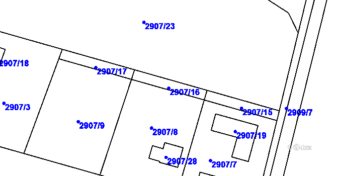 Parcela st. 2907/16 v KÚ Dětmarovice, Katastrální mapa