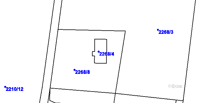 Parcela st. 2268/4 v KÚ Dětmarovice, Katastrální mapa