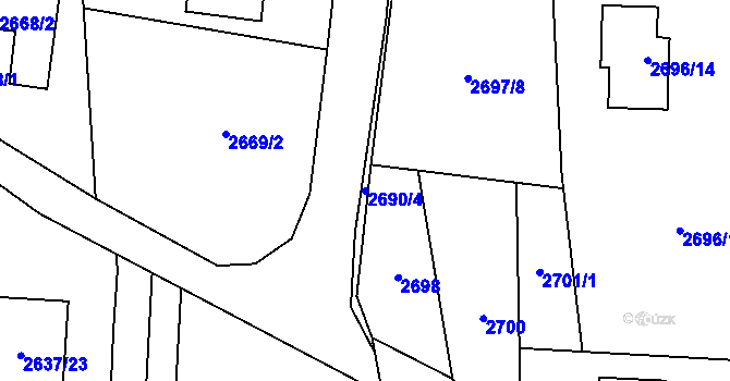 Parcela st. 2690/4 v KÚ Dětmarovice, Katastrální mapa