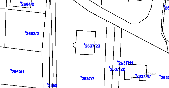 Parcela st. 2637/23 v KÚ Dětmarovice, Katastrální mapa