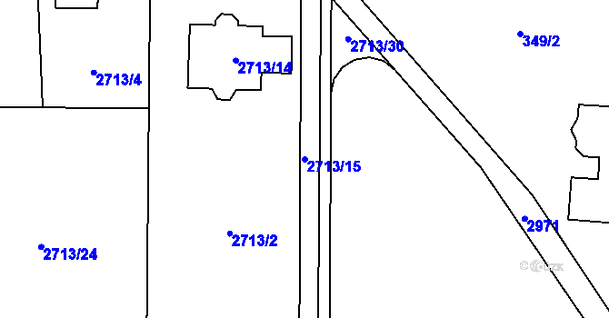Parcela st. 2713/15 v KÚ Dětmarovice, Katastrální mapa
