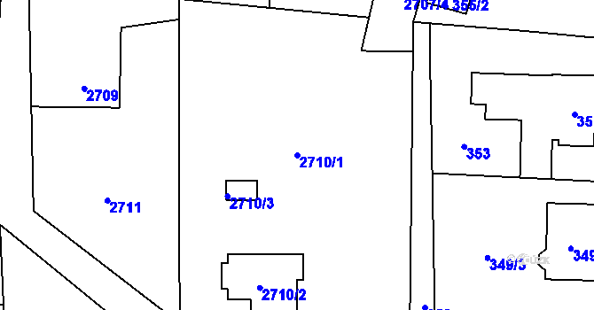 Parcela st. 2710/1 v KÚ Dětmarovice, Katastrální mapa