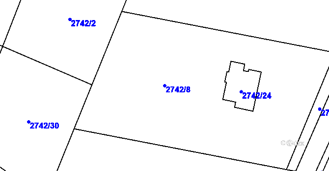 Parcela st. 2742/8 v KÚ Dětmarovice, Katastrální mapa