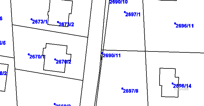 Parcela st. 2690/11 v KÚ Dětmarovice, Katastrální mapa