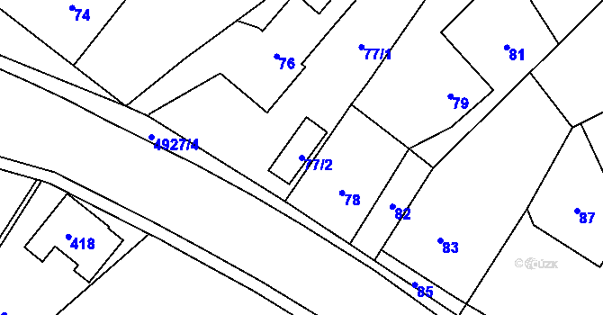 Parcela st. 77/2 v KÚ Dětmarovice, Katastrální mapa
