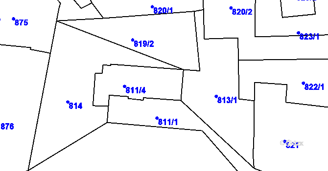 Parcela st. 811/2 v KÚ Dětmarovice, Katastrální mapa