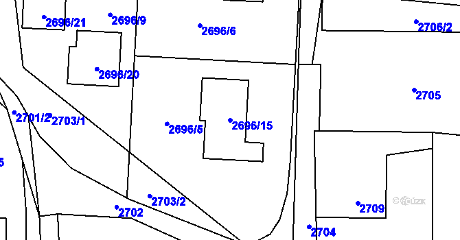 Parcela st. 2696/15 v KÚ Dětmarovice, Katastrální mapa
