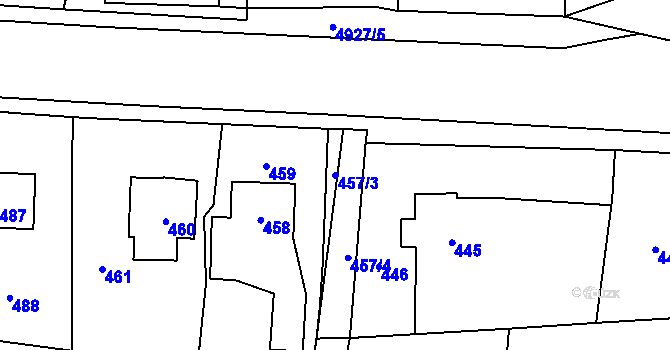 Parcela st. 457/3 v KÚ Dětmarovice, Katastrální mapa