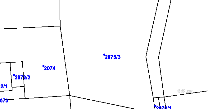 Parcela st. 2075/3 v KÚ Dětmarovice, Katastrální mapa