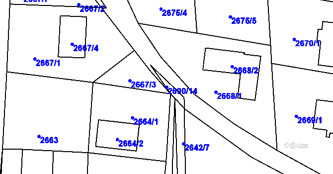 Parcela st. 2690/14 v KÚ Dětmarovice, Katastrální mapa