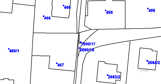 Parcela st. 2690/17 v KÚ Dětmarovice, Katastrální mapa