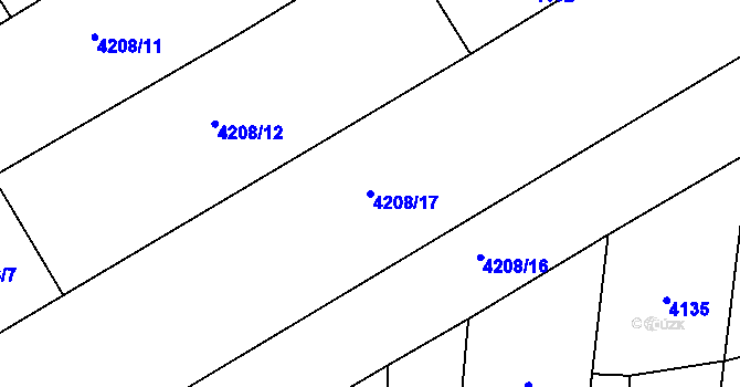 Parcela st. 4208/17 v KÚ Dětmarovice, Katastrální mapa