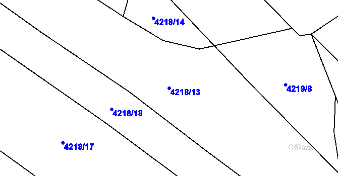 Parcela st. 4218/13 v KÚ Dětmarovice, Katastrální mapa