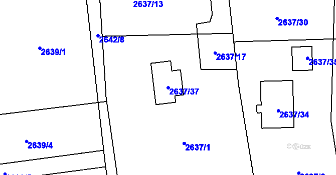 Parcela st. 2637/37 v KÚ Dětmarovice, Katastrální mapa