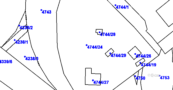Parcela st. 4744/24 v KÚ Dětmarovice, Katastrální mapa