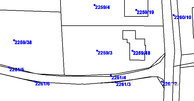 Parcela st. 2259/3 v KÚ Dětmarovice, Katastrální mapa