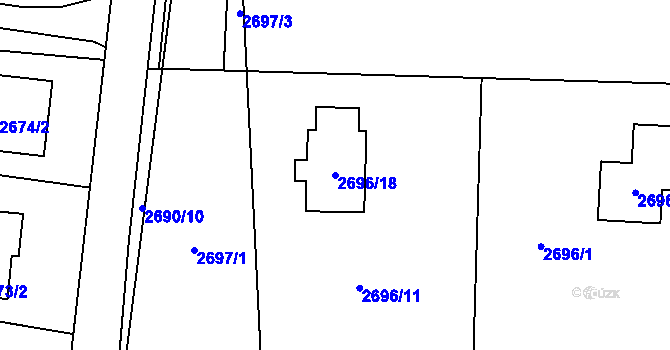 Parcela st. 2696/18 v KÚ Dětmarovice, Katastrální mapa
