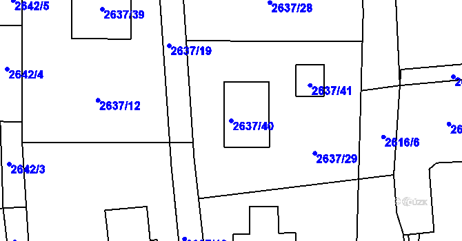 Parcela st. 2637/40 v KÚ Dětmarovice, Katastrální mapa