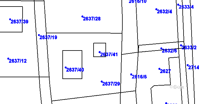 Parcela st. 2637/41 v KÚ Dětmarovice, Katastrální mapa
