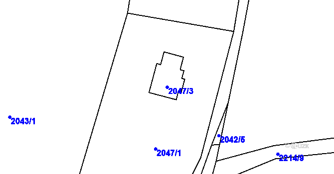 Parcela st. 2047/3 v KÚ Dětmarovice, Katastrální mapa