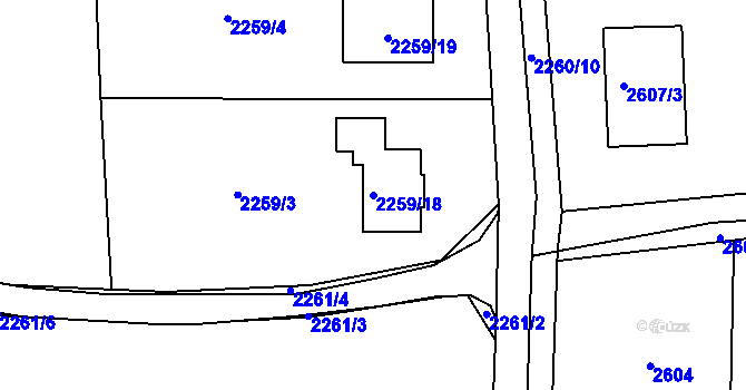 Parcela st. 2259/18 v KÚ Dětmarovice, Katastrální mapa