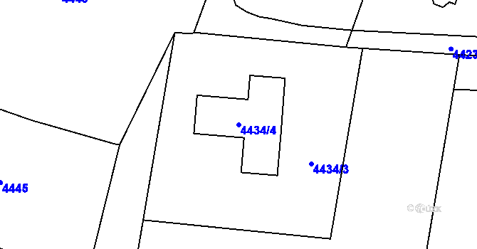Parcela st. 4434/4 v KÚ Dětmarovice, Katastrální mapa