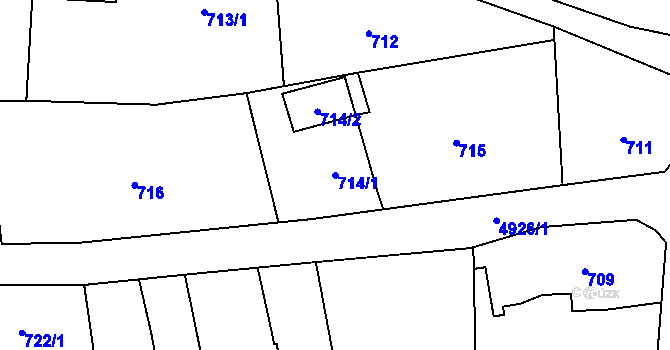 Parcela st. 714/1 v KÚ Dětmarovice, Katastrální mapa