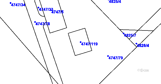 Parcela st. 4747/119 v KÚ Dětmarovice, Katastrální mapa