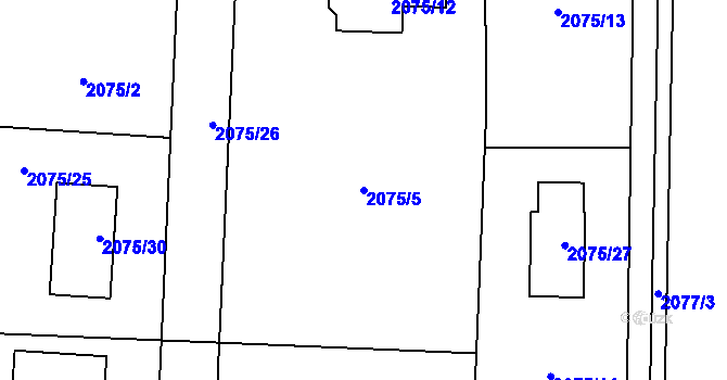 Parcela st. 2075/5 v KÚ Dětmarovice, Katastrální mapa