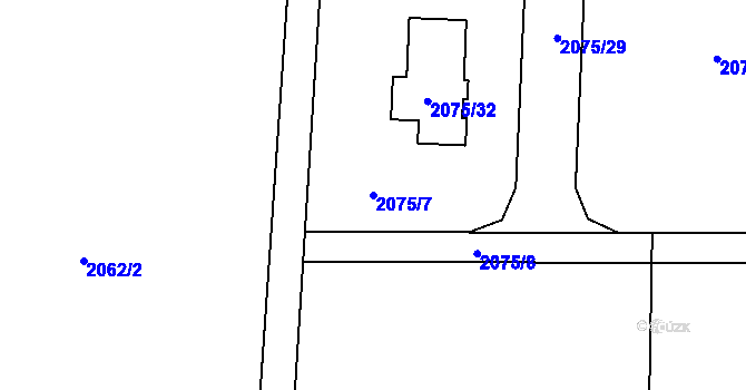 Parcela st. 2075/7 v KÚ Dětmarovice, Katastrální mapa